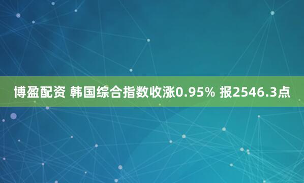博盈配资 韩国综合指数收涨0.95% 报2546.3点