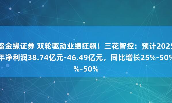 盛金缘证券 双轮驱动业绩狂飙！三花智控：预计2025年净利润38.74亿元-46.49亿元，同比增长25%-50%