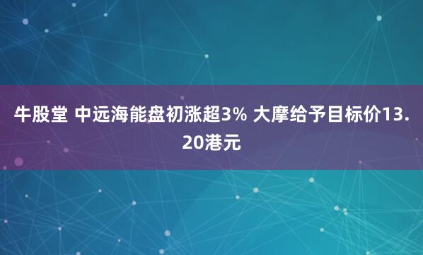 牛股堂 中远海能盘初涨超3% 大摩给予目标价13.20港元